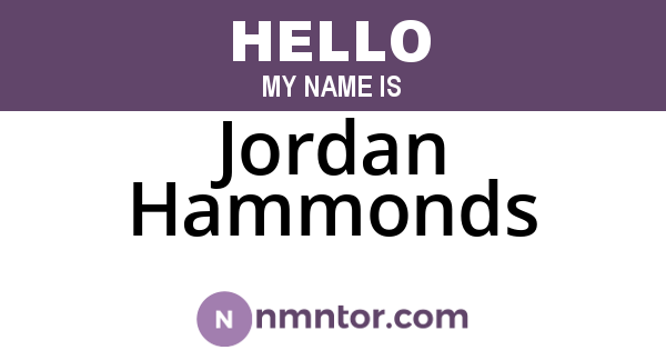 Jordan Hammonds