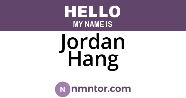 Jordan Hang