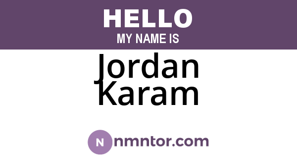 Jordan Karam