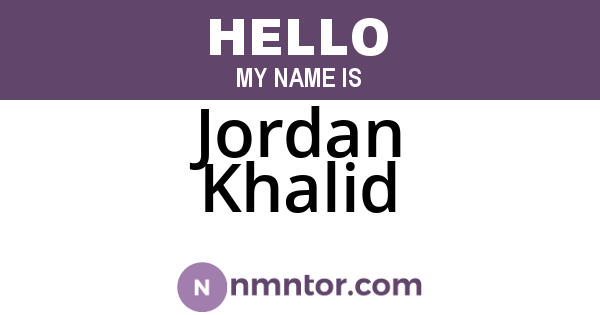 Jordan Khalid