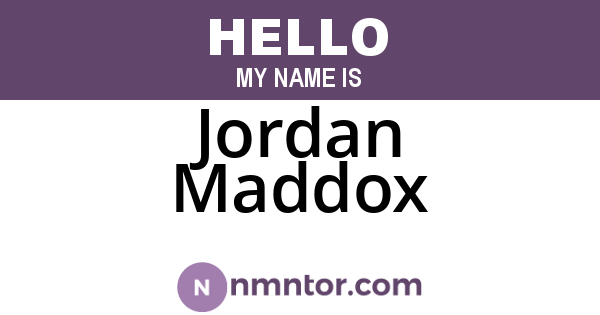 Jordan Maddox