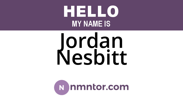 Jordan Nesbitt