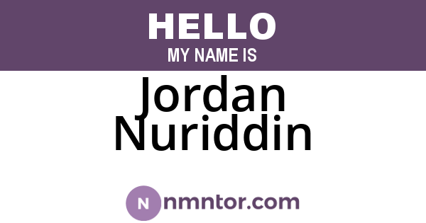 Jordan Nuriddin