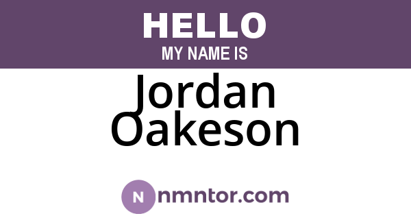 Jordan Oakeson