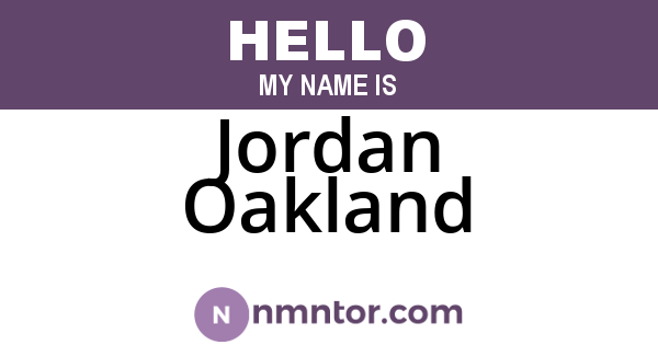 Jordan Oakland