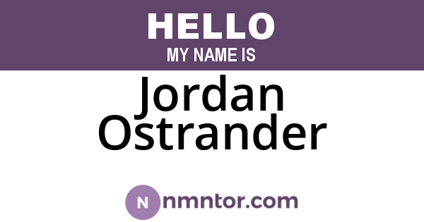 Jordan Ostrander