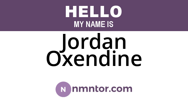 Jordan Oxendine