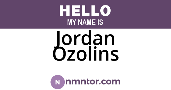 Jordan Ozolins