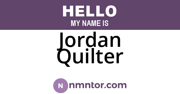 Jordan Quilter