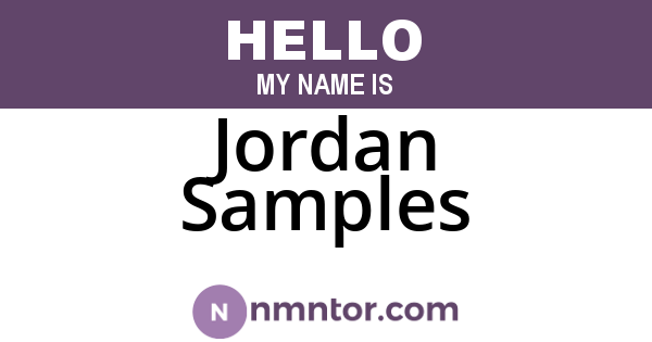 Jordan Samples