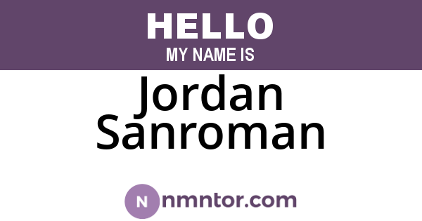 Jordan Sanroman