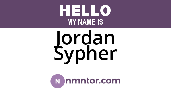 Jordan Sypher