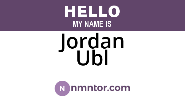 Jordan Ubl