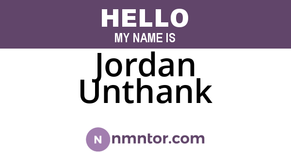 Jordan Unthank