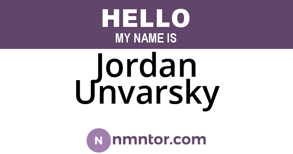 Jordan Unvarsky