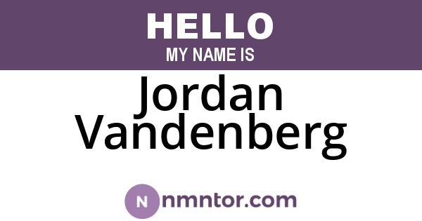 Jordan Vandenberg