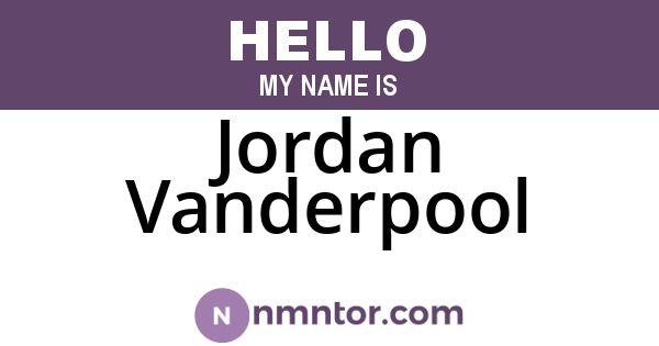 Jordan Vanderpool
