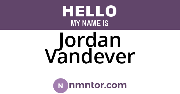 Jordan Vandever