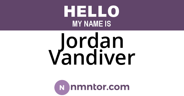 Jordan Vandiver