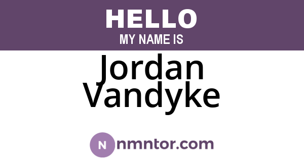 Jordan Vandyke