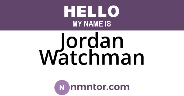 Jordan Watchman