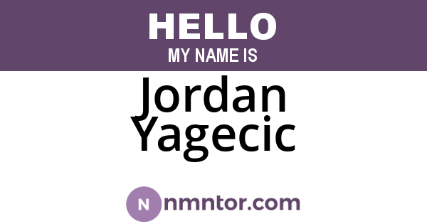 Jordan Yagecic