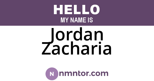 Jordan Zacharia