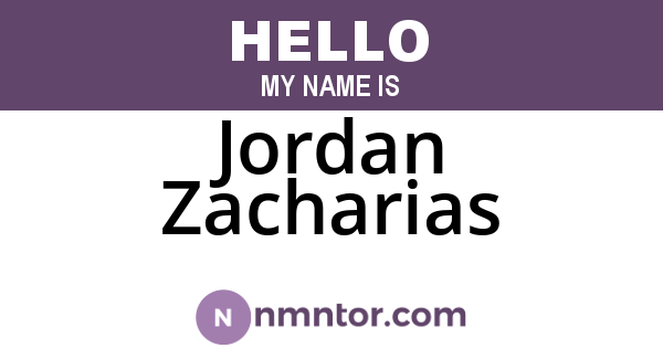 Jordan Zacharias