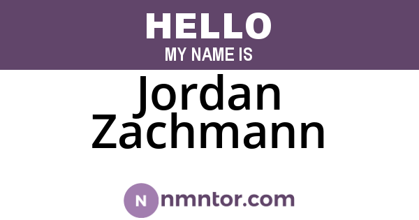 Jordan Zachmann