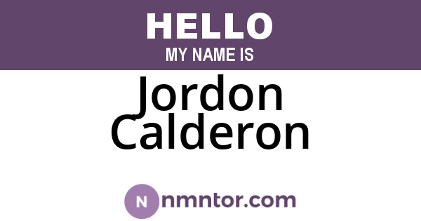 Jordon Calderon