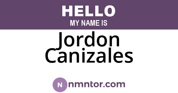 Jordon Canizales
