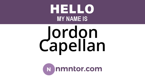 Jordon Capellan