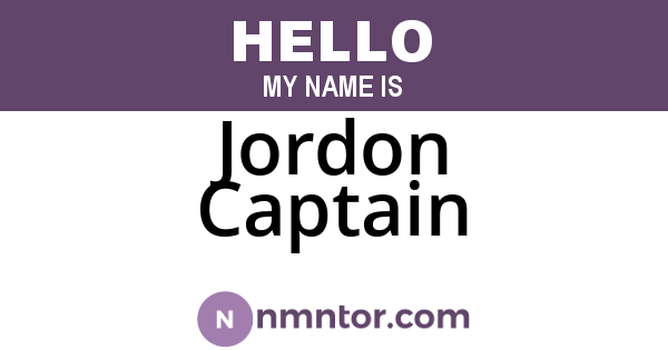 Jordon Captain