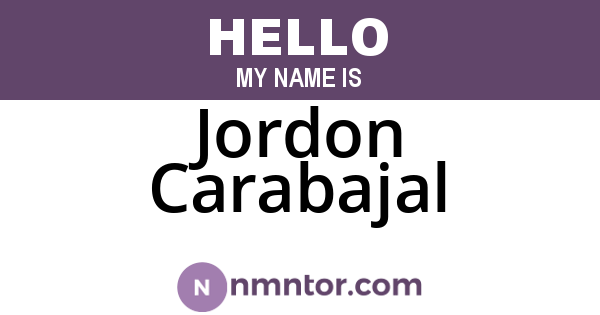 Jordon Carabajal