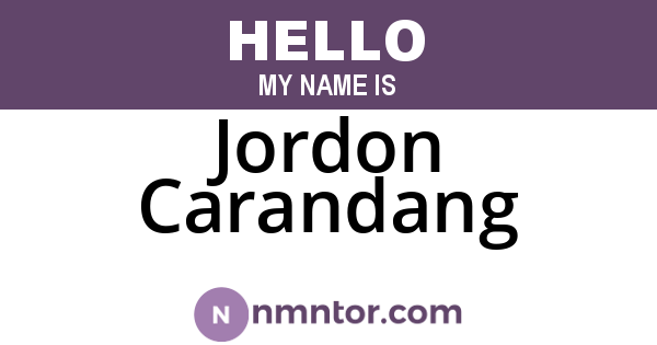 Jordon Carandang