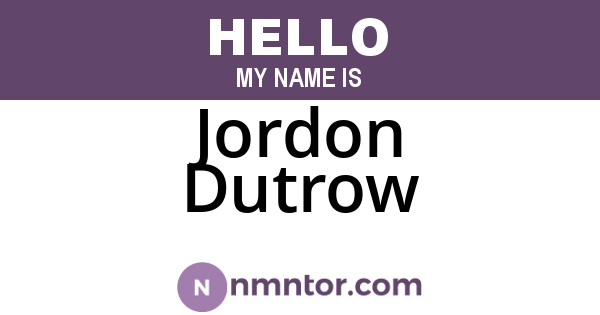 Jordon Dutrow