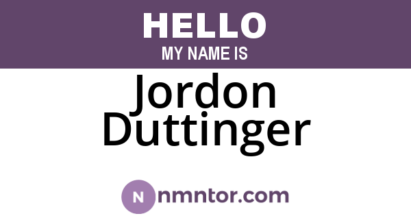 Jordon Duttinger