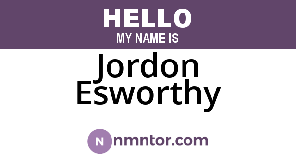 Jordon Esworthy