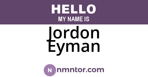 Jordon Eyman