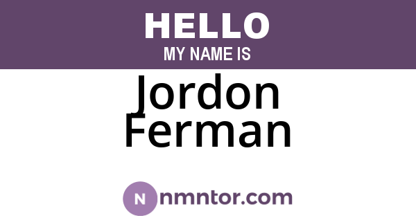 Jordon Ferman
