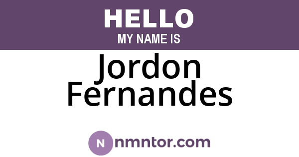 Jordon Fernandes