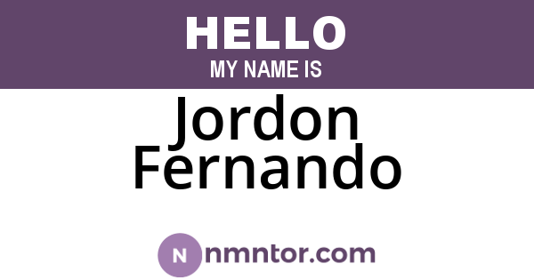 Jordon Fernando