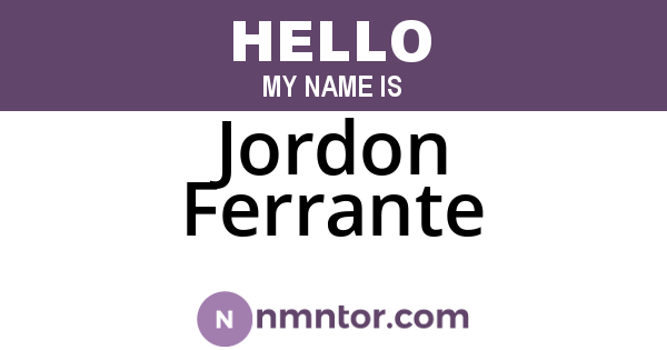 Jordon Ferrante