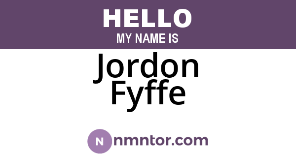 Jordon Fyffe