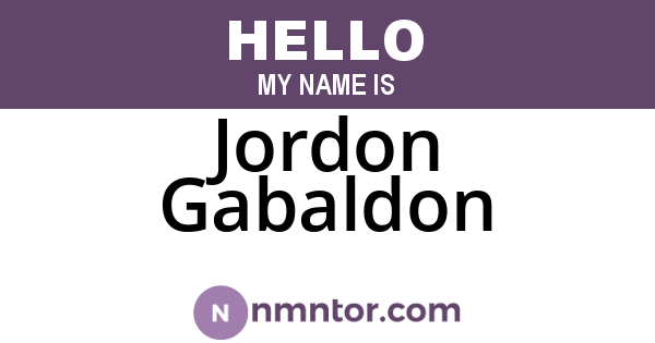 Jordon Gabaldon