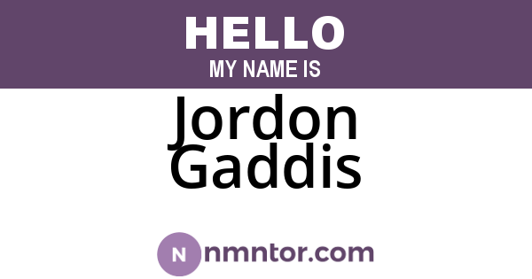 Jordon Gaddis