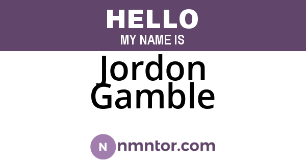 Jordon Gamble