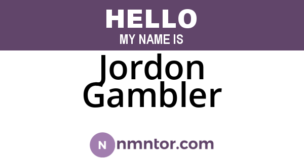 Jordon Gambler