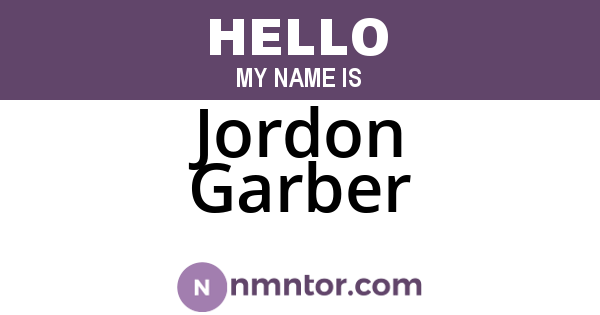 Jordon Garber