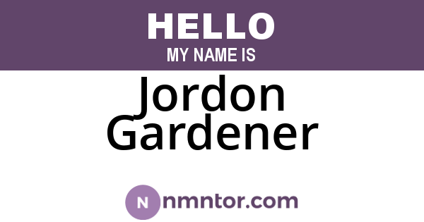 Jordon Gardener